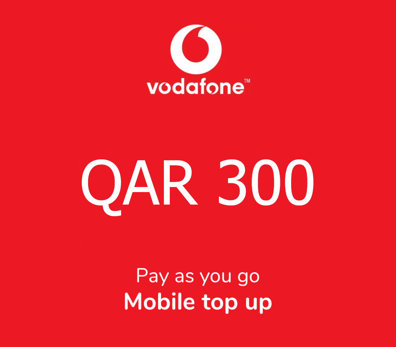 

Vodafone PIN 300 QAR Gift Card QA