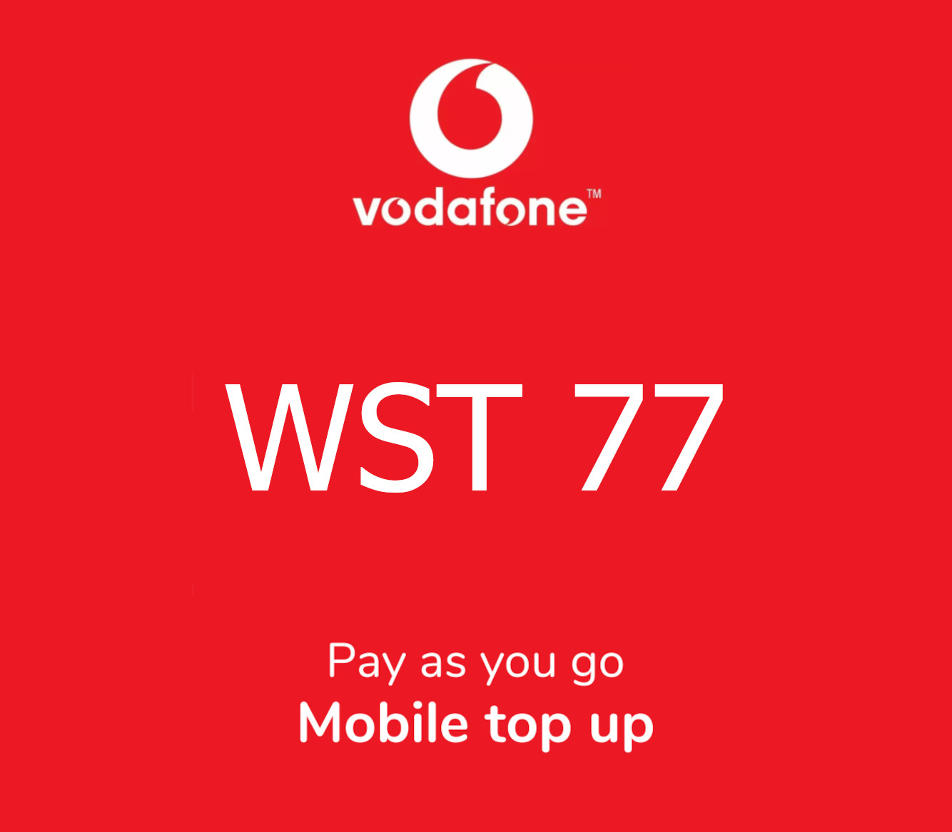 Vodafone 77 WST Mobile Top-up WS