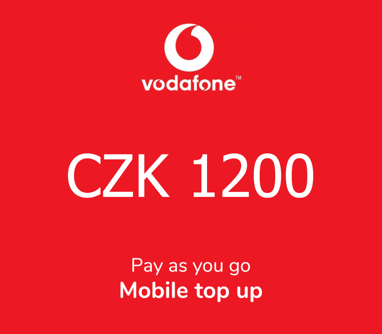 Vodafone 1200 CZK Mobile Top-up CZ