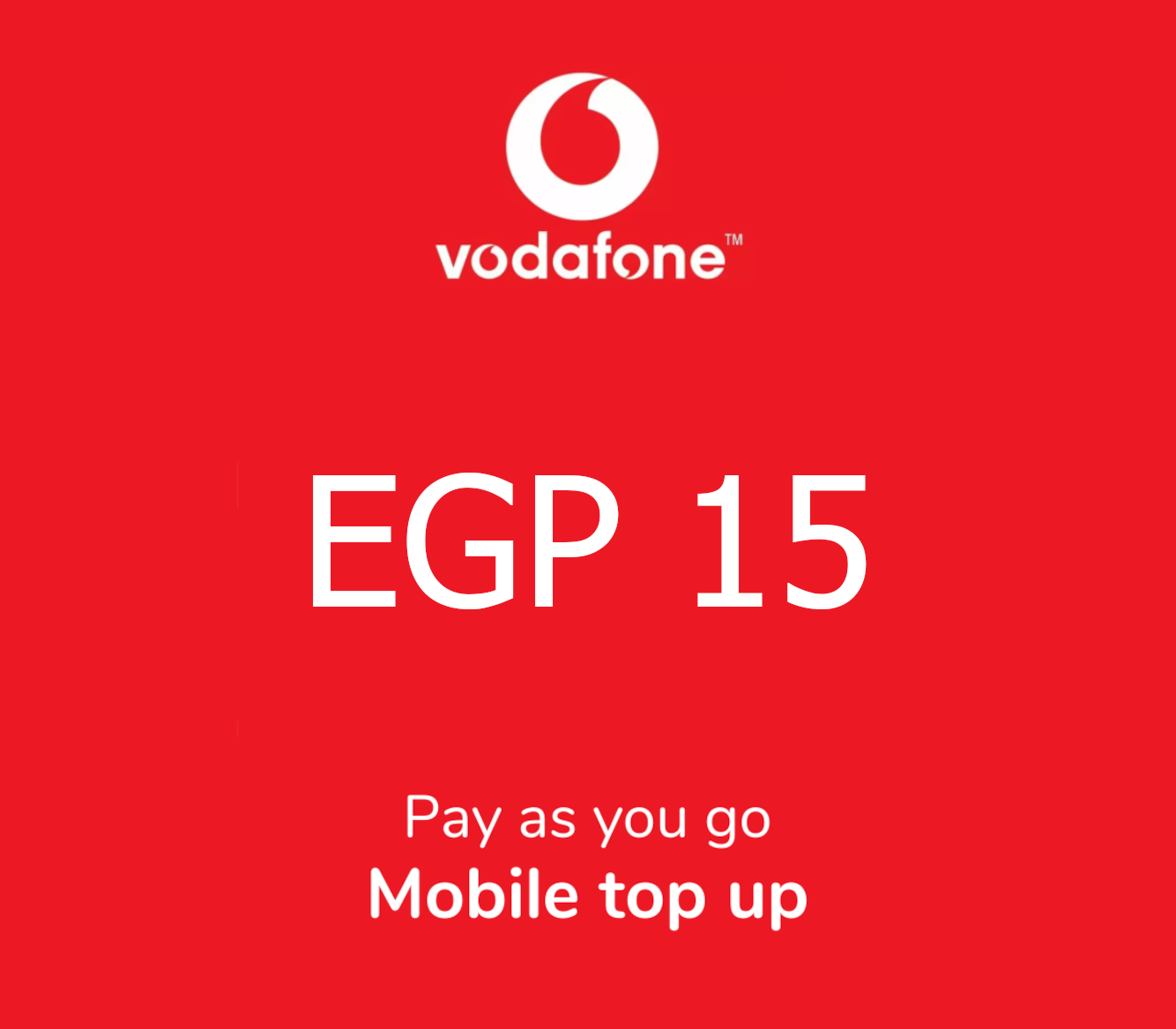 

Vodafone 15 EGP Mobile Top-up EG