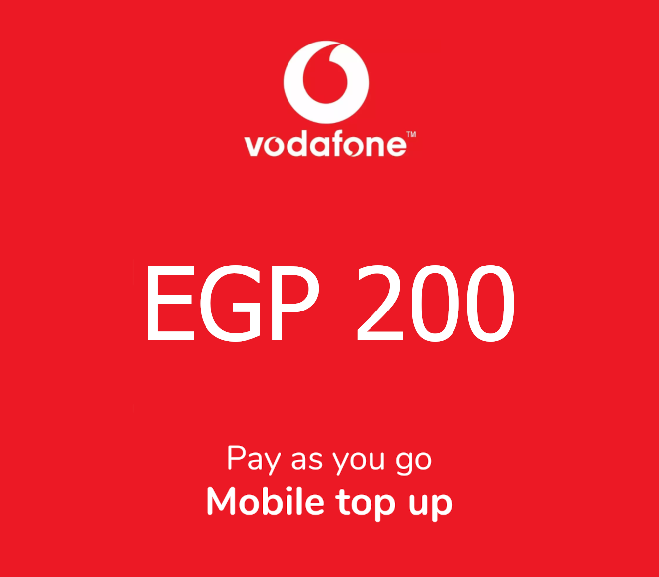 

Vodafone 200 EGP Mobile Top-up EG