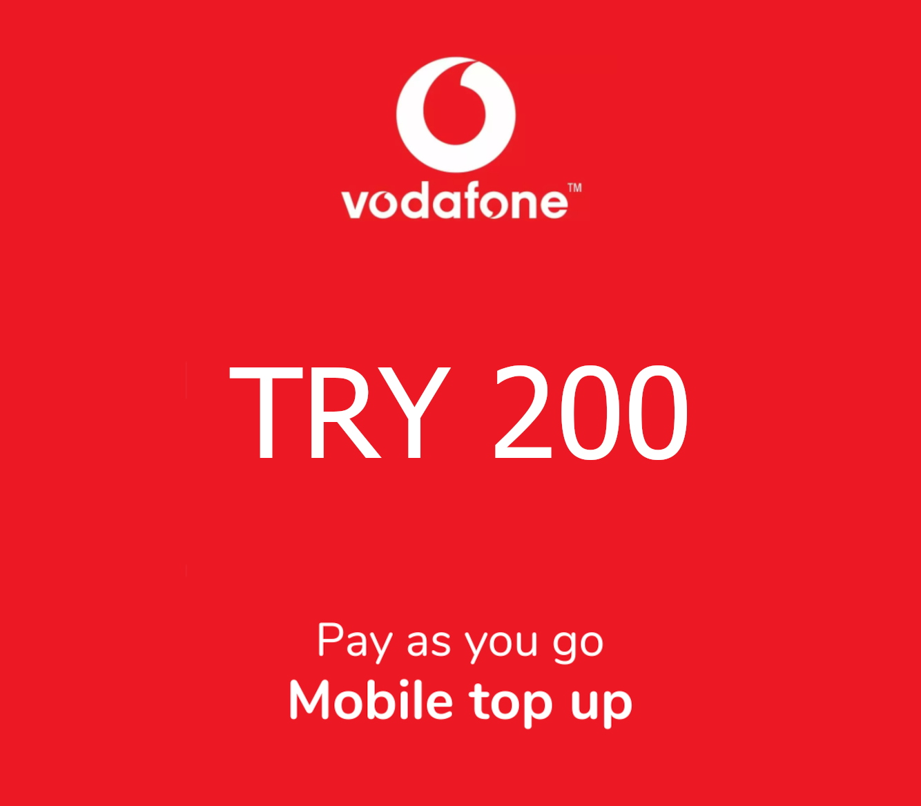 

Vodafone 200 TRY Mobile Top-up TR