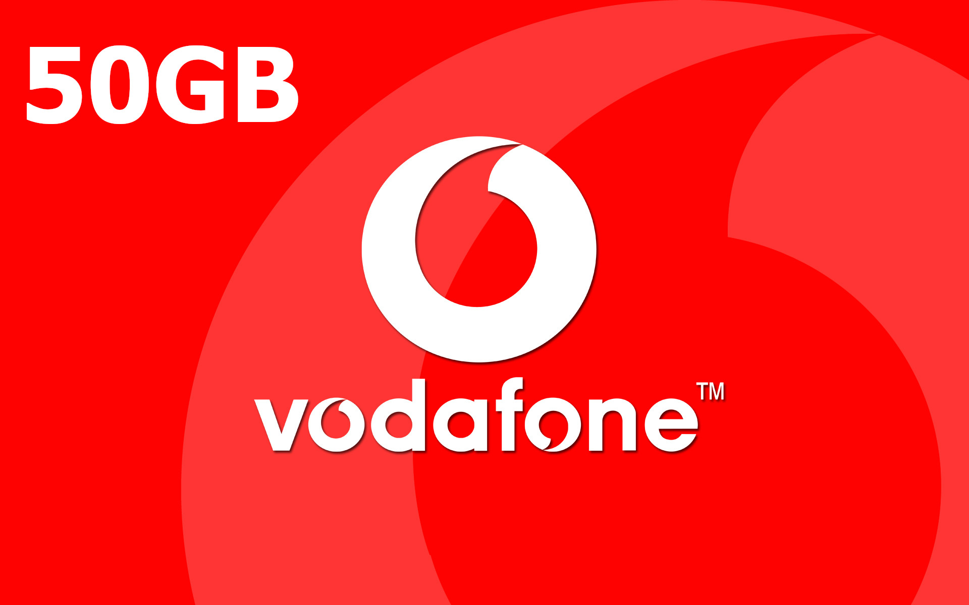Vodafone PIN Bundles 50GB Data Gift Card UK